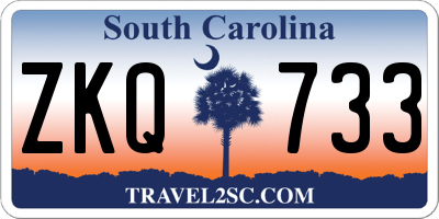 SC license plate ZKQ733