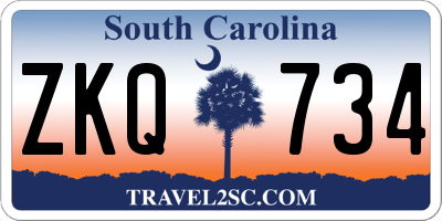 SC license plate ZKQ734