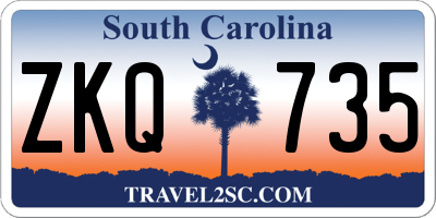 SC license plate ZKQ735