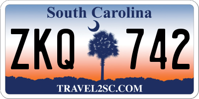 SC license plate ZKQ742