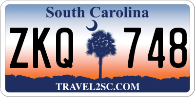 SC license plate ZKQ748