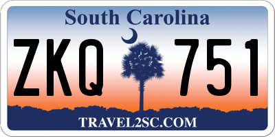 SC license plate ZKQ751