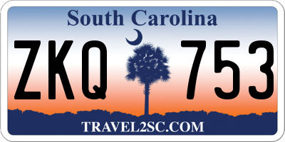 SC license plate ZKQ753