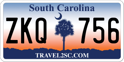 SC license plate ZKQ756