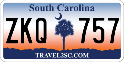 SC license plate ZKQ757