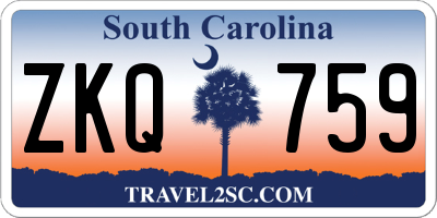 SC license plate ZKQ759