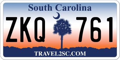 SC license plate ZKQ761