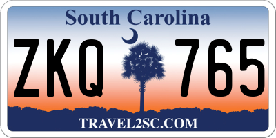 SC license plate ZKQ765