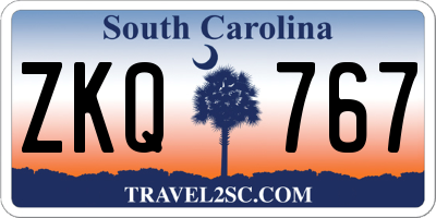 SC license plate ZKQ767