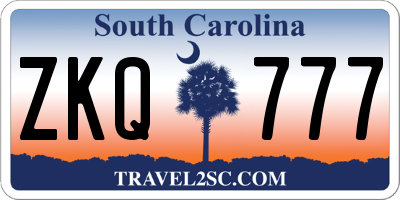 SC license plate ZKQ777