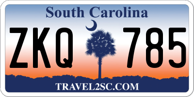 SC license plate ZKQ785