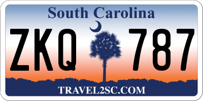 SC license plate ZKQ787