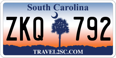 SC license plate ZKQ792