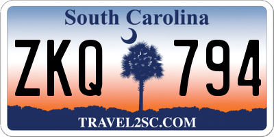 SC license plate ZKQ794