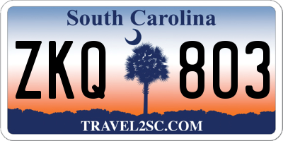 SC license plate ZKQ803