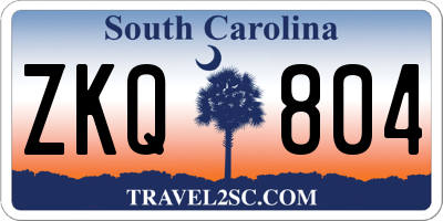 SC license plate ZKQ804