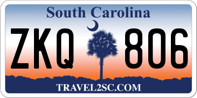 SC license plate ZKQ806