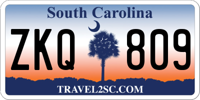 SC license plate ZKQ809
