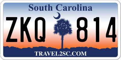 SC license plate ZKQ814