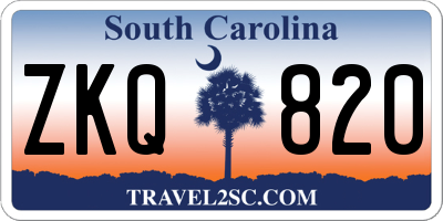SC license plate ZKQ820
