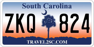 SC license plate ZKQ824