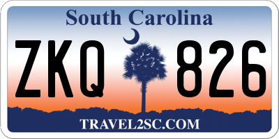 SC license plate ZKQ826
