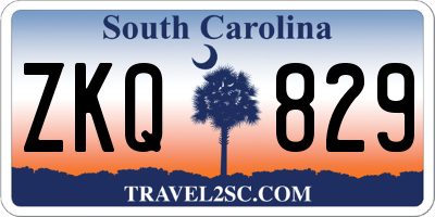 SC license plate ZKQ829