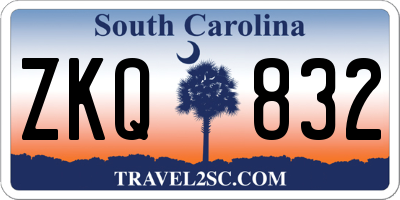 SC license plate ZKQ832