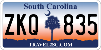 SC license plate ZKQ835