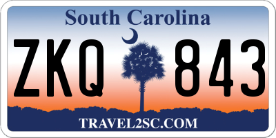 SC license plate ZKQ843