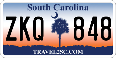 SC license plate ZKQ848