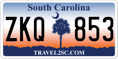 SC license plate ZKQ853