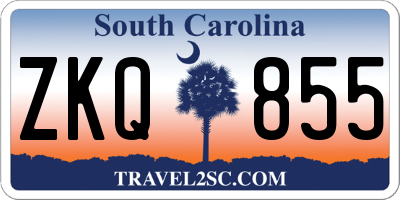 SC license plate ZKQ855