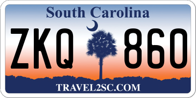 SC license plate ZKQ860