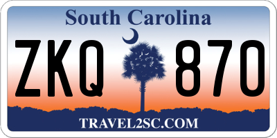 SC license plate ZKQ870