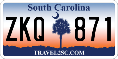 SC license plate ZKQ871