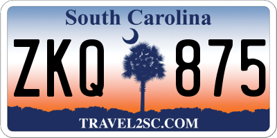 SC license plate ZKQ875