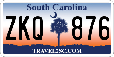 SC license plate ZKQ876