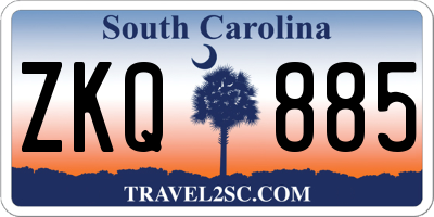 SC license plate ZKQ885