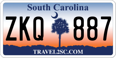 SC license plate ZKQ887