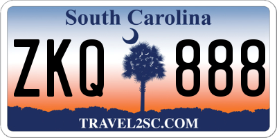 SC license plate ZKQ888