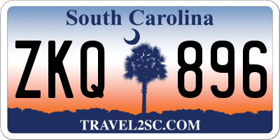 SC license plate ZKQ896