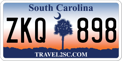 SC license plate ZKQ898