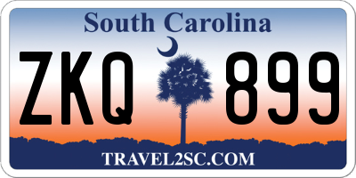 SC license plate ZKQ899