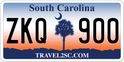SC license plate ZKQ900