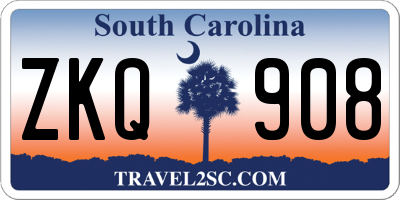 SC license plate ZKQ908