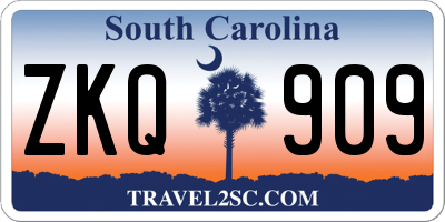 SC license plate ZKQ909