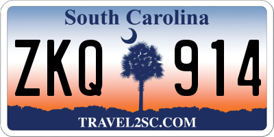 SC license plate ZKQ914