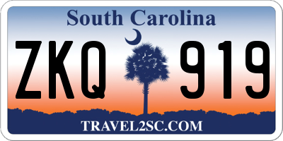 SC license plate ZKQ919