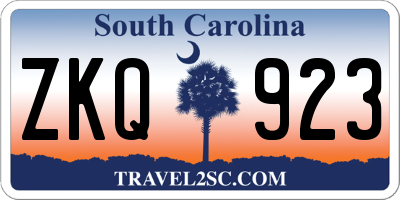SC license plate ZKQ923